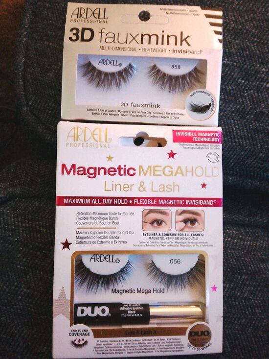 Ardell Other - Ardell 3D Faux Mink Lashes & Magnetic MegaHold Liner Lash Kit 858 Black Set